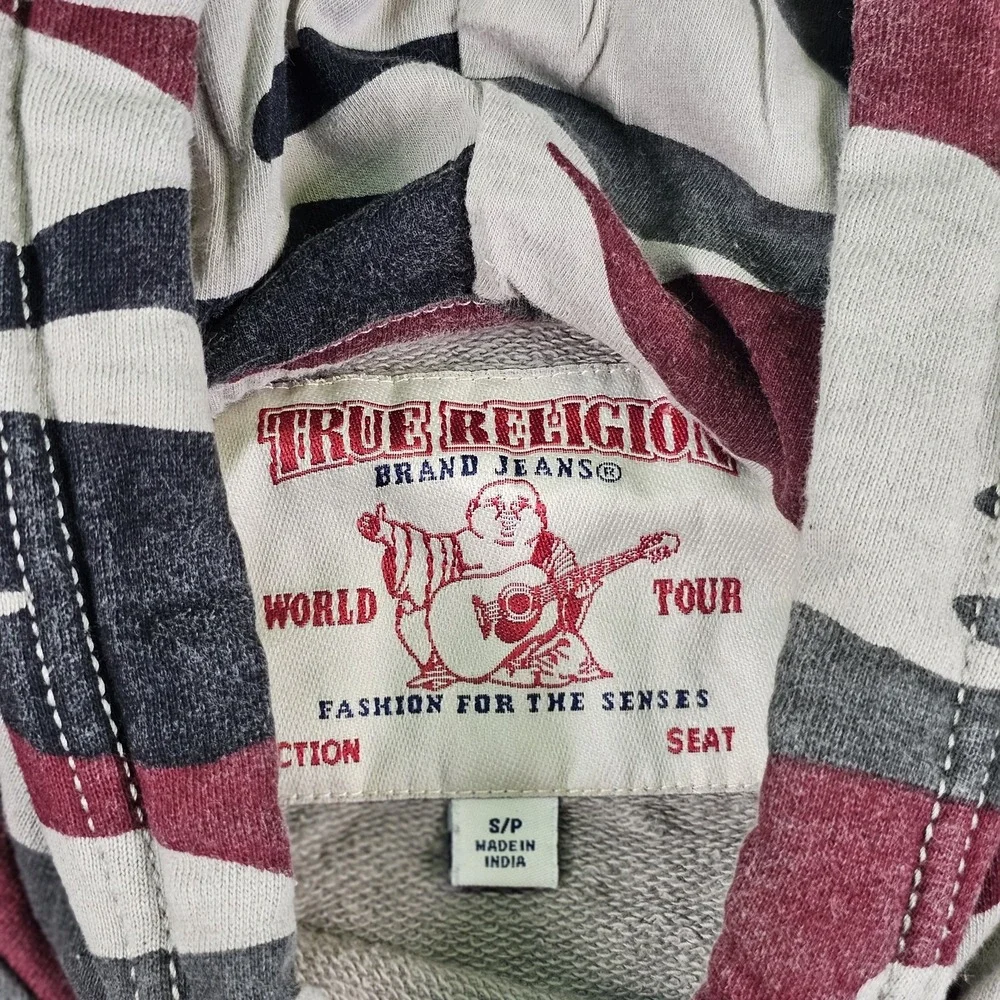 True Religion Hoodie Mens Small Camo Buddha The Buddha Brand Pullover Sweatshirt